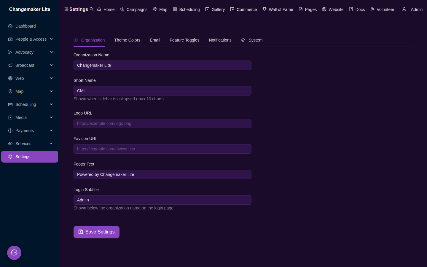 Navigation settings