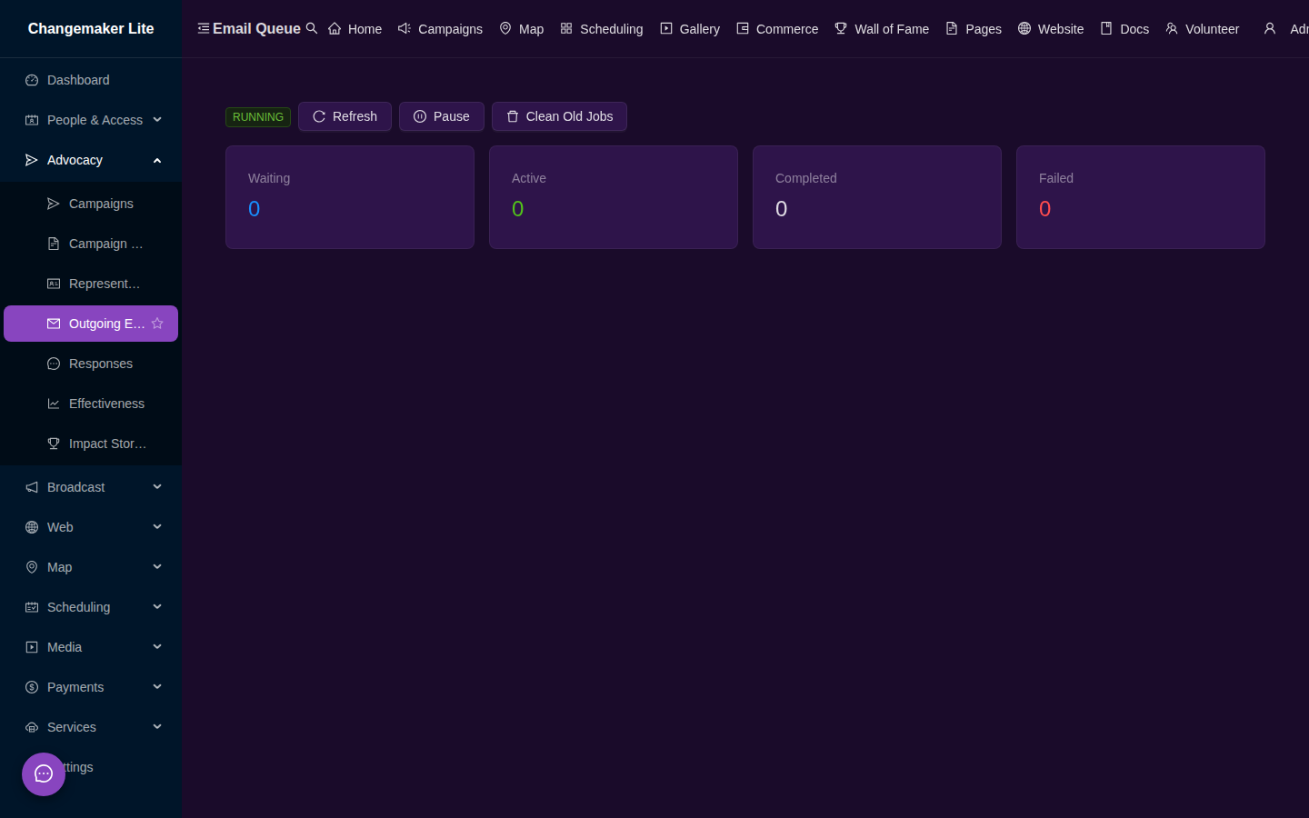 Email queue dashboard